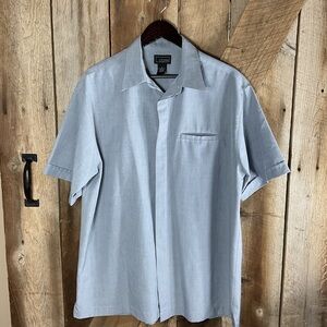 Cezano Men's Shirt Sleeve Button Down Shirt Size L Blue-Gray